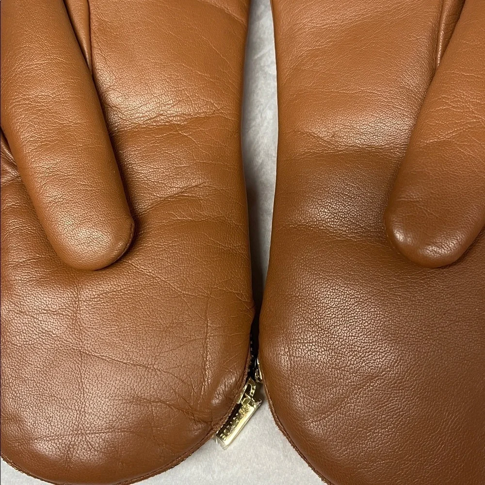 Anthropologie Aristide Brown Leather Mittens New